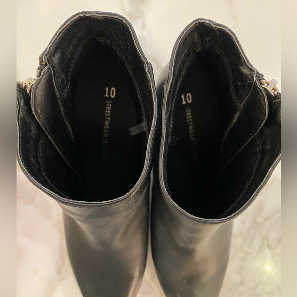 Black Ankle Boots with Zipper - Picture 3 of 8